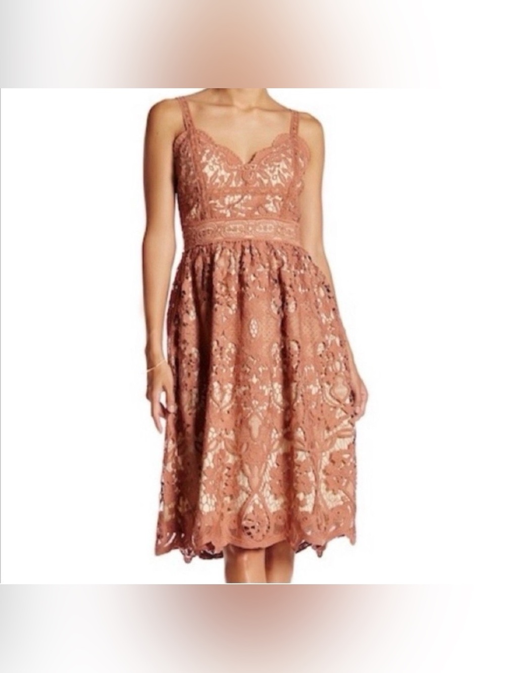 Champagne & Strawberries Blush Pink Lace Dress Medium Homecoming
